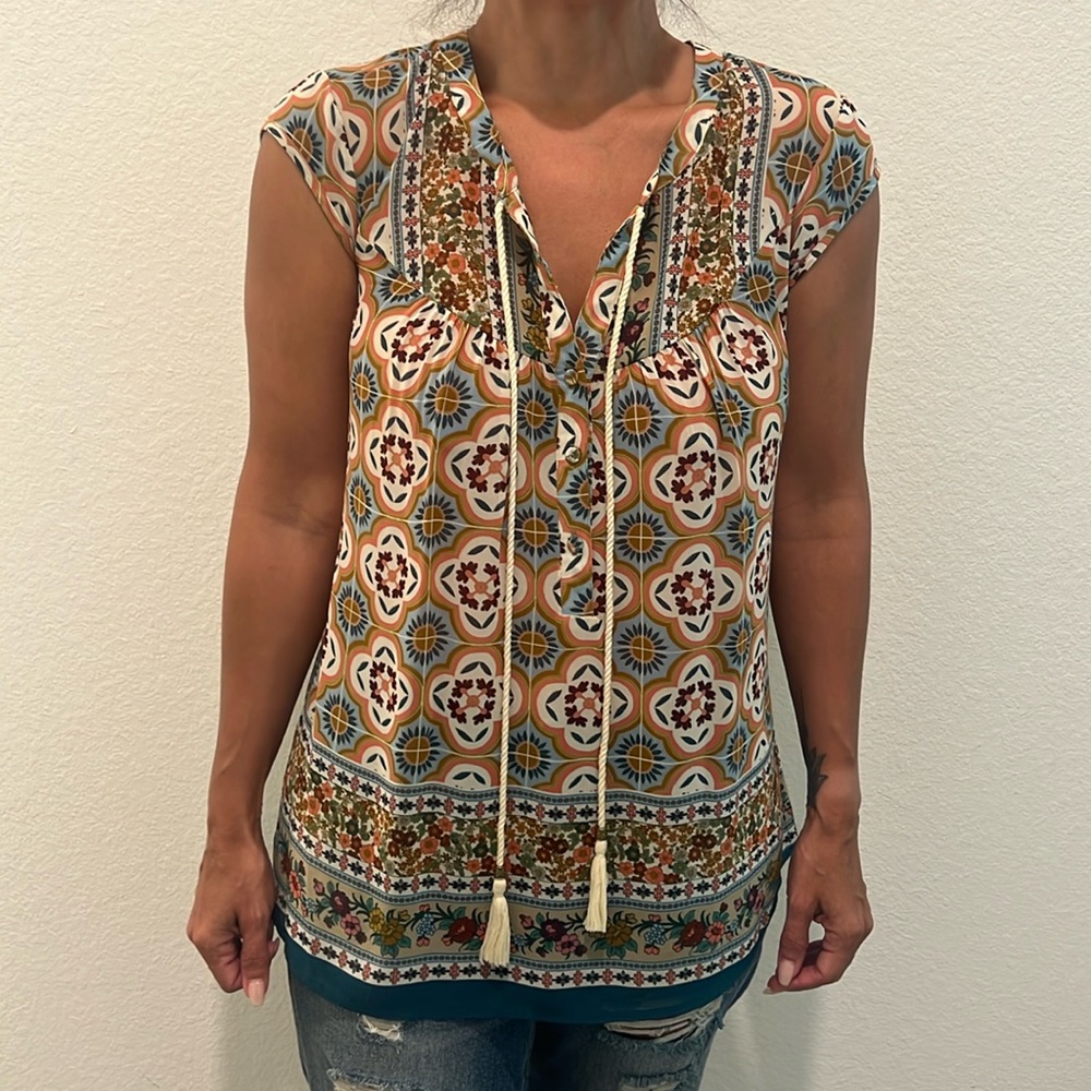 DR2 printed rayon blouse